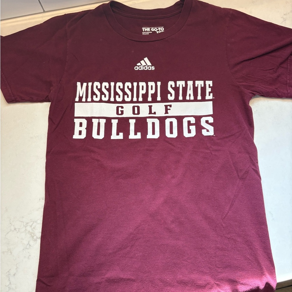 Adidas Mississippi State Golf Bulldogs Maroon Tee